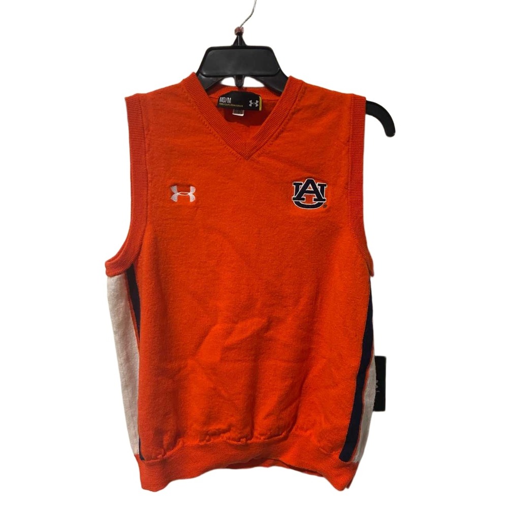 Under Armour Auburn‎ Tigers Mens XS Orange V-Neck Knit Sweater Vest New